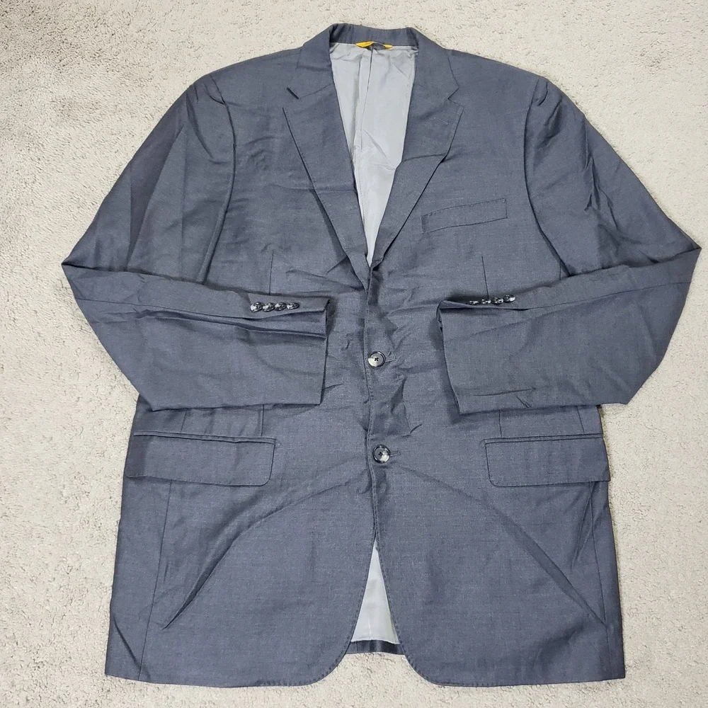Hickey Freeman Blazer Sport Coat Jacket 42L Gray Loro Piana Four Seasons 130s